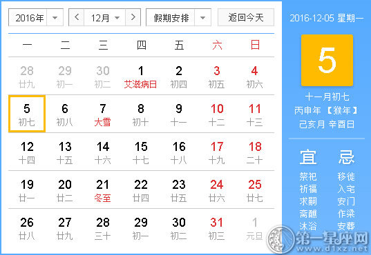 2016年12月5日时辰吉凶查询