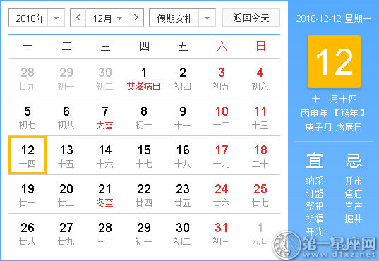 2016年12月12日時(shí)辰吉兇查詢